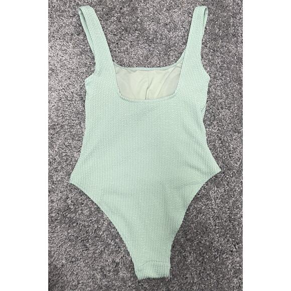 H&M Women’s Bathing Suit Size Xsmall One Piece Light Green Swimming Preloved - Picture 8 of 8